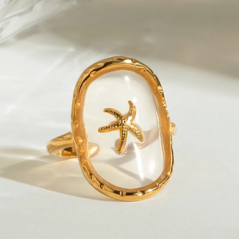 Anillo Marina (enchapado de oro)