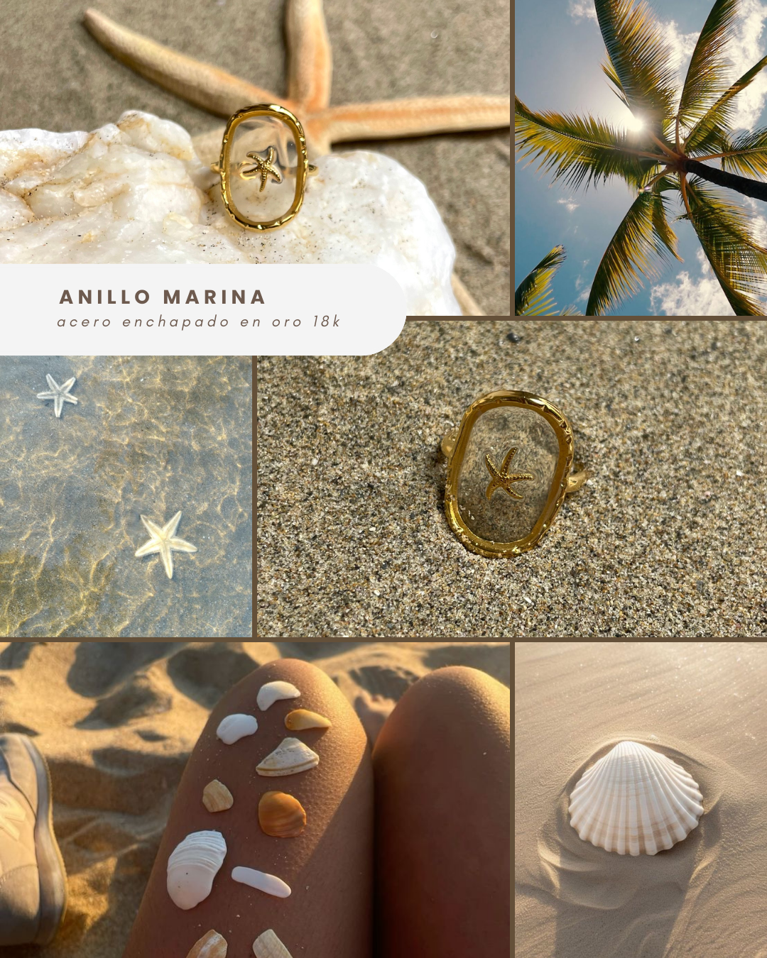 Anillo Marina (enchapado de oro)