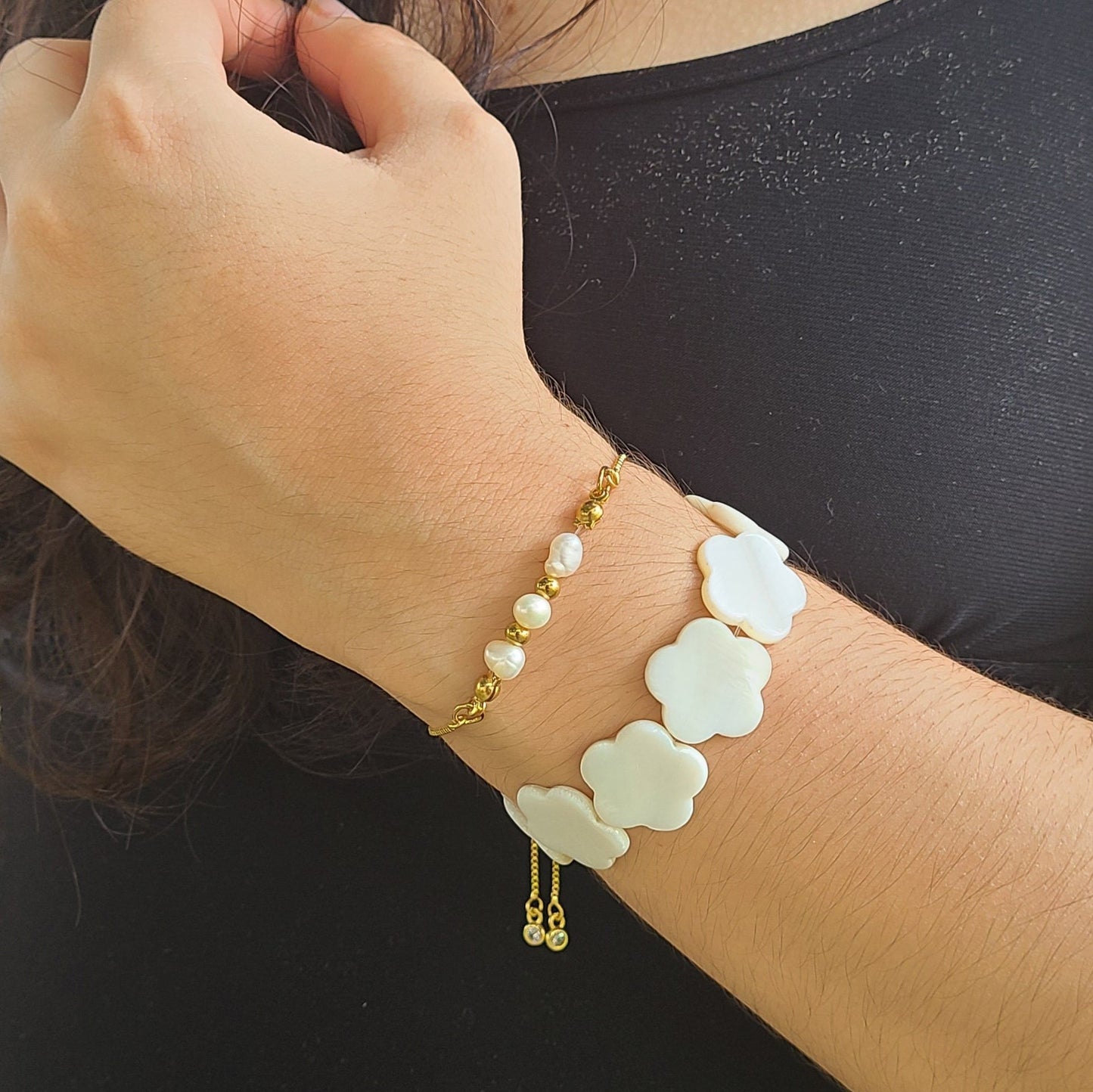 Pulsera flor nácar
