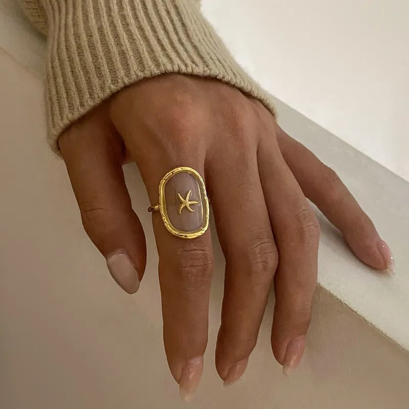 Anillo Marina (enchapado de oro)