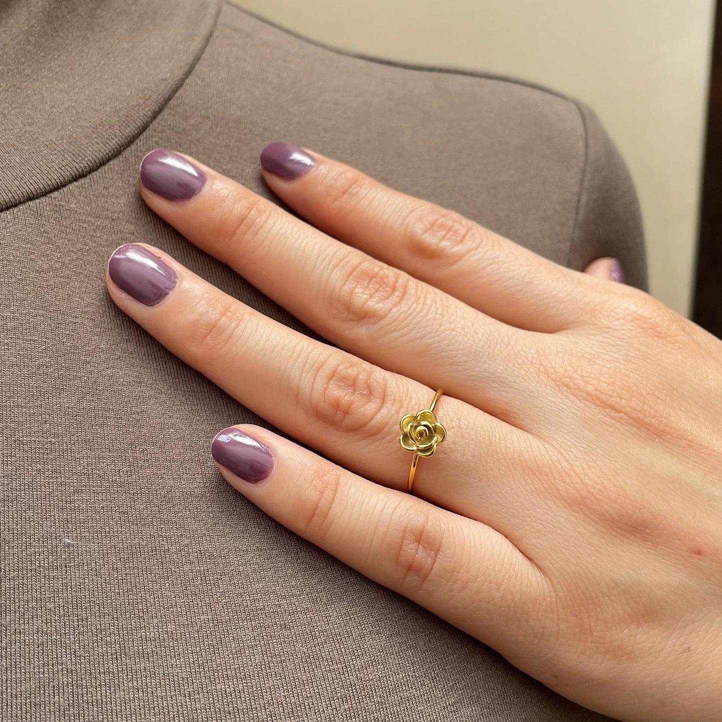 Anillo Roséa (enchapado de oro)