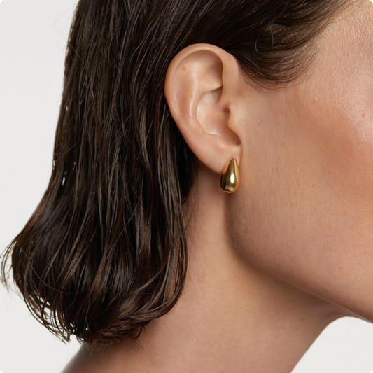 Aretes Bottega (enchapado de oro)