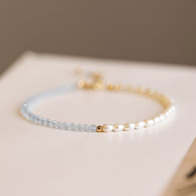 Pulsera perlas de río y muranos