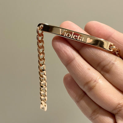 Esclavas con grabado (enchapado de oro)