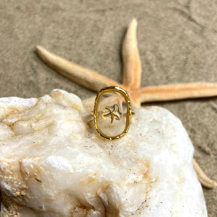 Anillo Marina (enchapado de oro)