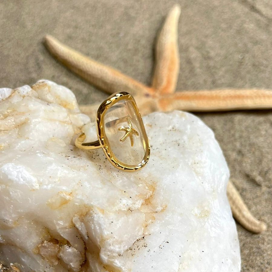 Anillo Marina (enchapado de oro)