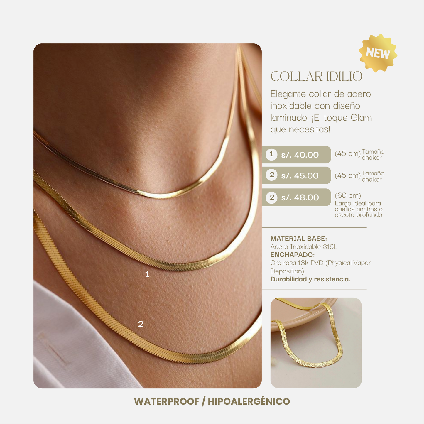 Collar Idilio (enchapado en oro)