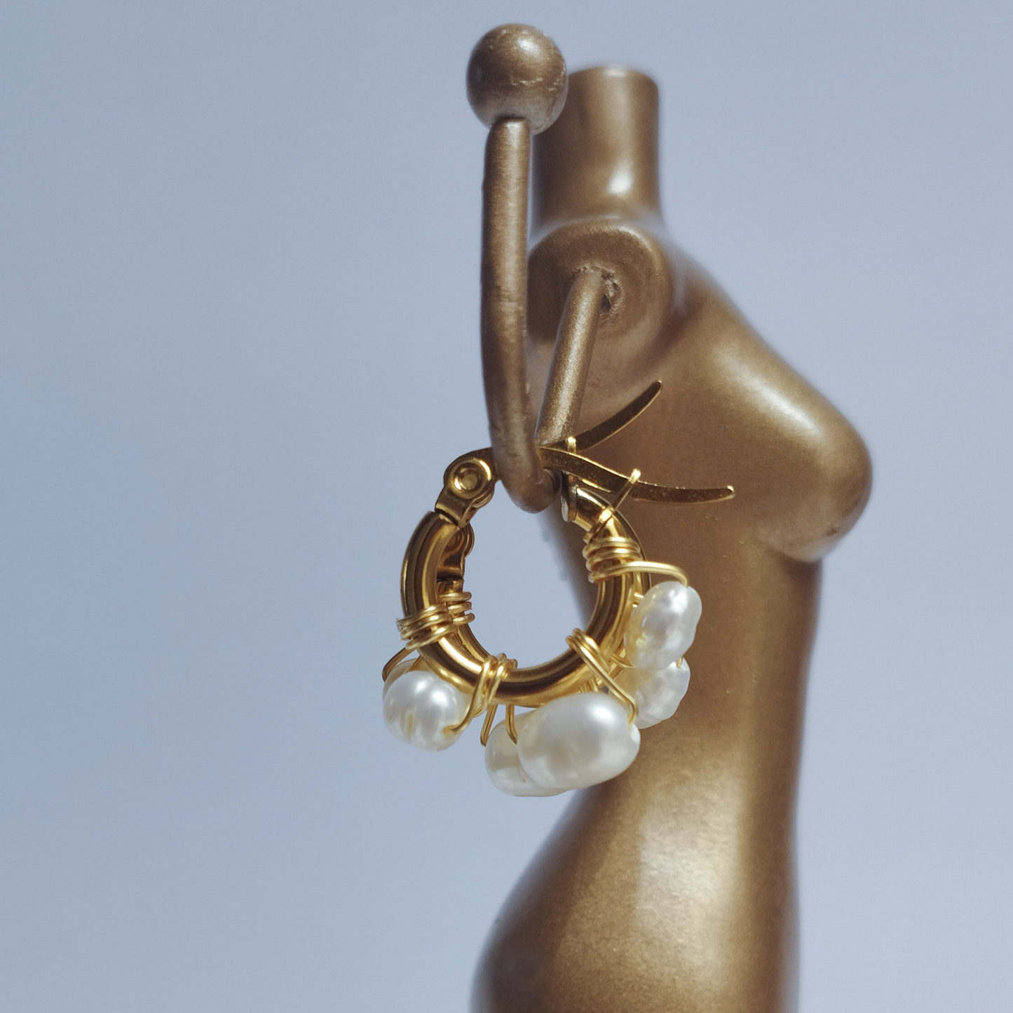 Argollitas mini perlas río