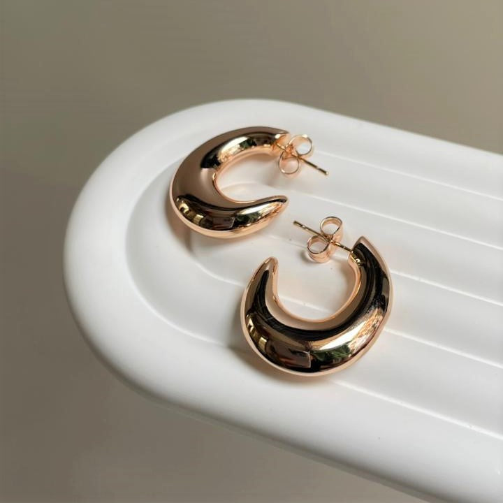 Argollas Luna (enchapado de oro)