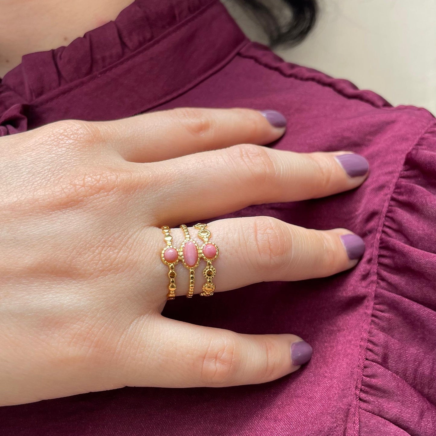 Anillo Atrya (enchapado de oro)